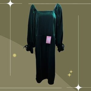 ✨ NWT Ivy City Co Scarlett Dress In Green Velvet Size XL